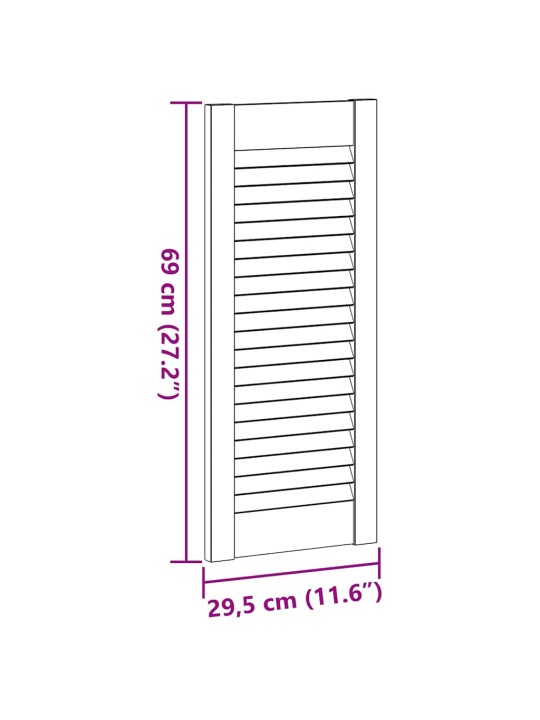 Kaappi ovi säleikkö design 69x29,5 cm massiivipuu mänty