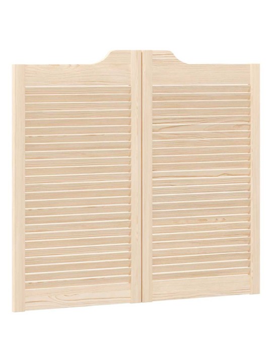 Kääntöovet säleikkö design 2-pari 90x100 cm massiivipuu mänty