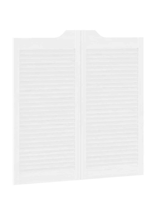 Kääntöovet säleikkö design 2-pari valkoinen 100x100 cm