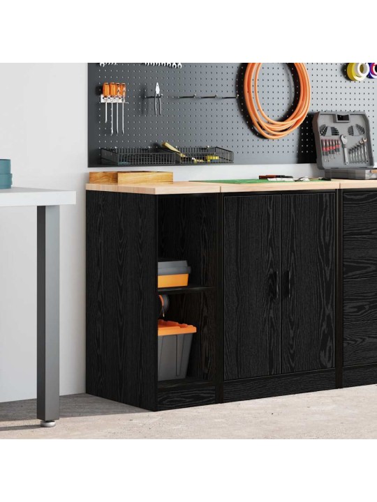 Autotallin säilytyskaappi musta 30x51x85 cm täysi mänty