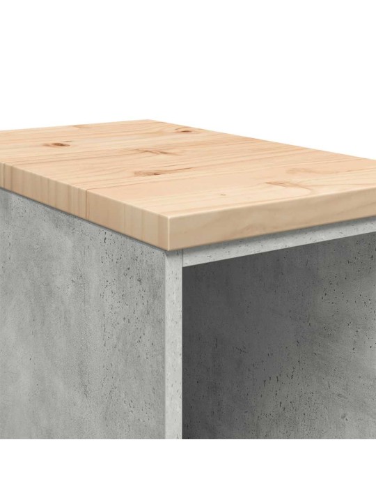 Autotallin säilytyskaappi betoni harmaa 30x51x85 cm täysi mänty