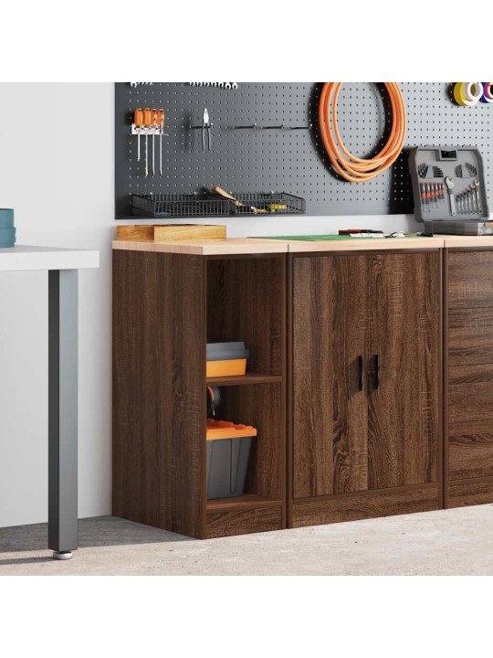 Autotallin säilytyskaappi ruskea tammi 30x51x85 cm täysi mänty