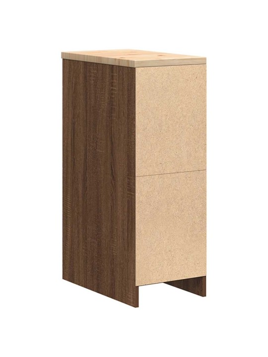 Autotallin säilytyskaappi ruskea tammi 30x51x85 cm täysi mänty