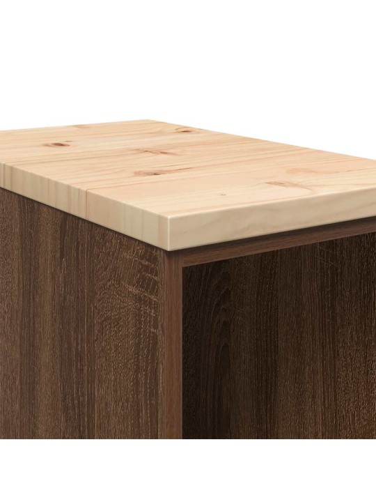 Autotallin säilytyskaappi ruskea tammi 30x51x85 cm täysi mänty