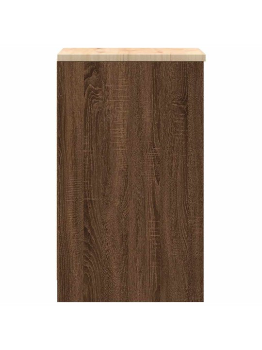 Autotallin säilytyskaappi ruskea tammi 40x51x85 cm täysi mänty