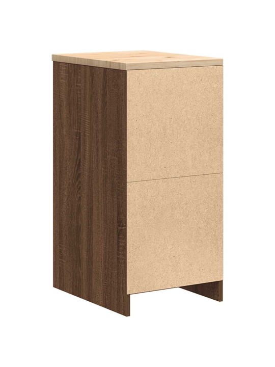 Autotallin säilytyskaappi ruskea tammi 40x51x85 cm täysi mänty
