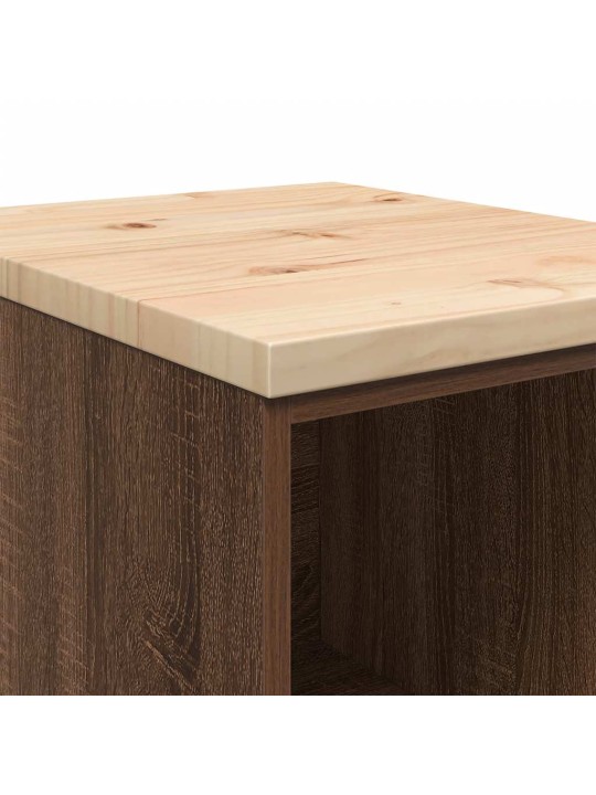 Autotallin säilytyskaappi ruskea tammi 40x51x85 cm täysi mänty