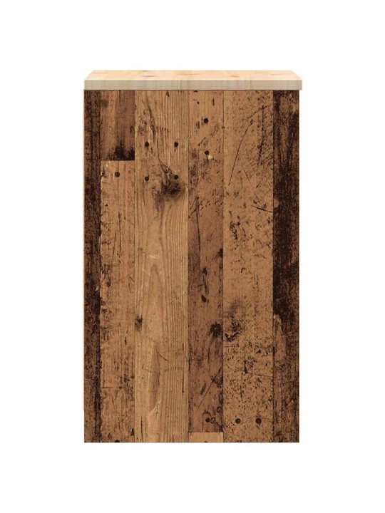 Autotallin säilytyskaappi vanha puu 40x51x85 cm täysi mänty