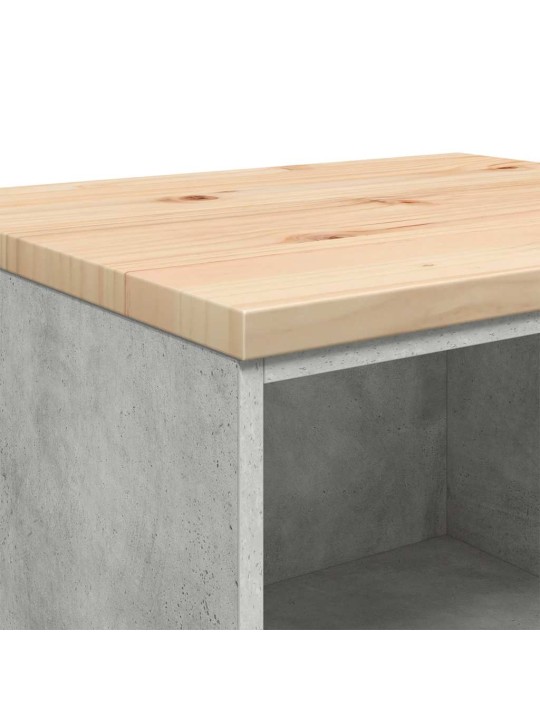 Autotallin säilytyskaappi betoni harmaa 60x51x85 cm täysi mänty