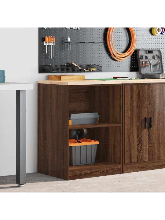 Autotallin säilytyskaappi ruskea tammi 60x51x85 cm täysi mänty