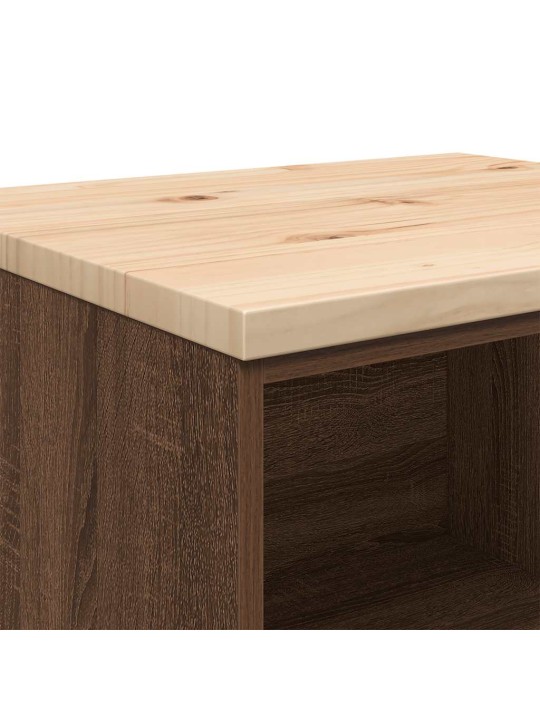 Autotallin säilytyskaappi ruskea tammi 60x51x85 cm täysi mänty