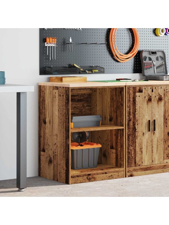 Autotallin säilytyskaappi vanha puu 60x51x85 cm täysi mänty