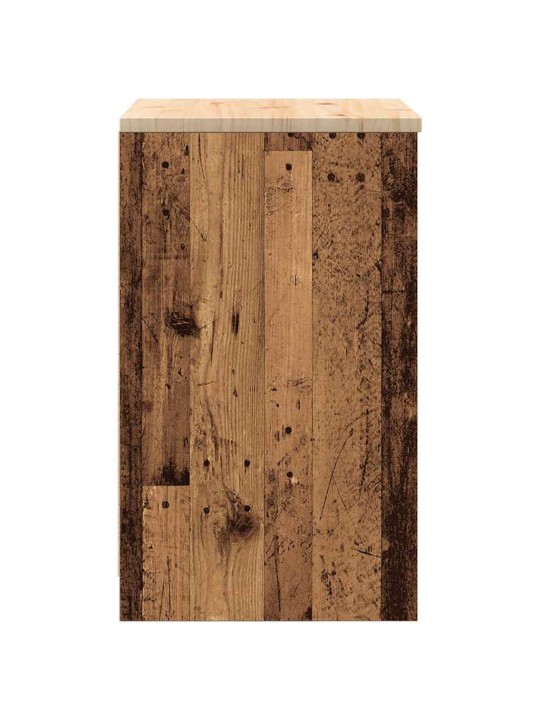 Autotallin säilytyskaappi vanha puu 60x51x85 cm täysi mänty