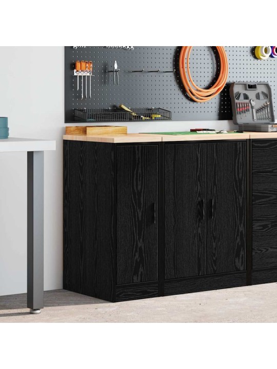 Autotallin säilytyskaappi musta 30x51x85 cm täysi mänty