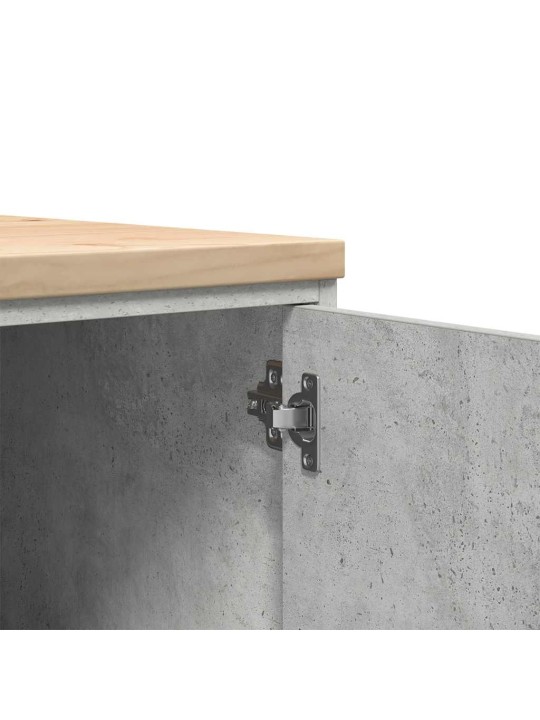 Autotallin säilytyskaappi betoni harmaa 30x51x85 cm täysi mänty