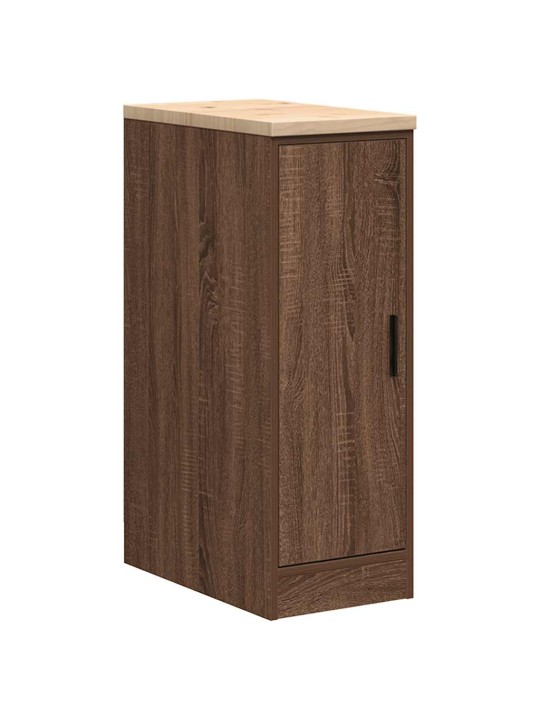 Autotallin säilytyskaappi ruskea tammi 30x51x85 cm täysi mänty