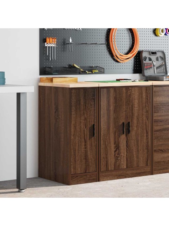 Autotallin säilytyskaappi ruskea tammi 30x51x85 cm täysi mänty