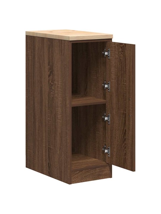 Autotallin säilytyskaappi ruskea tammi 30x51x85 cm täysi mänty