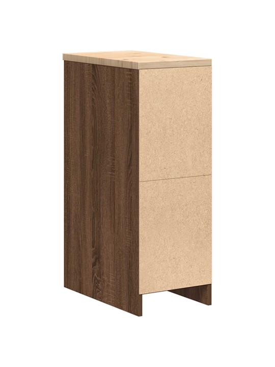 Autotallin säilytyskaappi ruskea tammi 30x51x85 cm täysi mänty