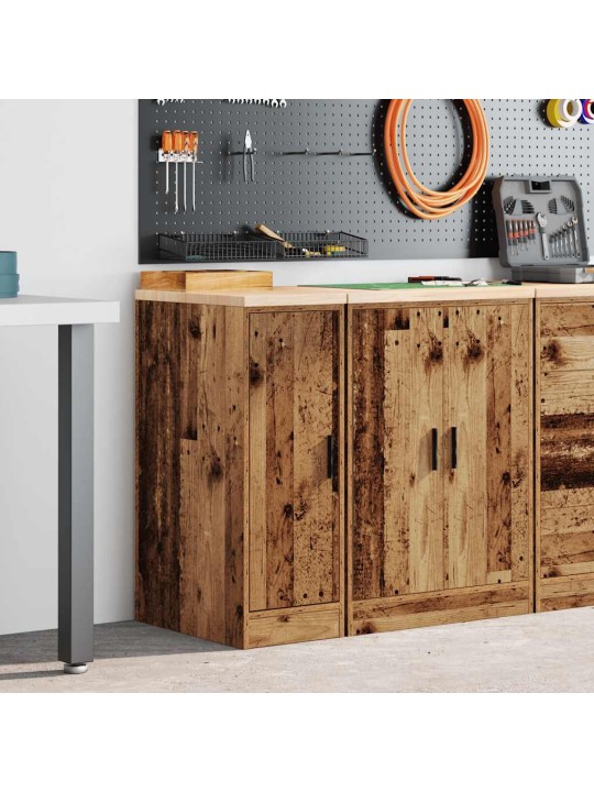 Autotallin säilytyskaappi vanha puu 30x51x85 cm täysi mänty