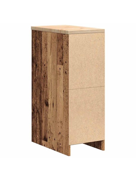 Autotallin säilytyskaappi vanha puu 30x51x85 cm täysi mänty