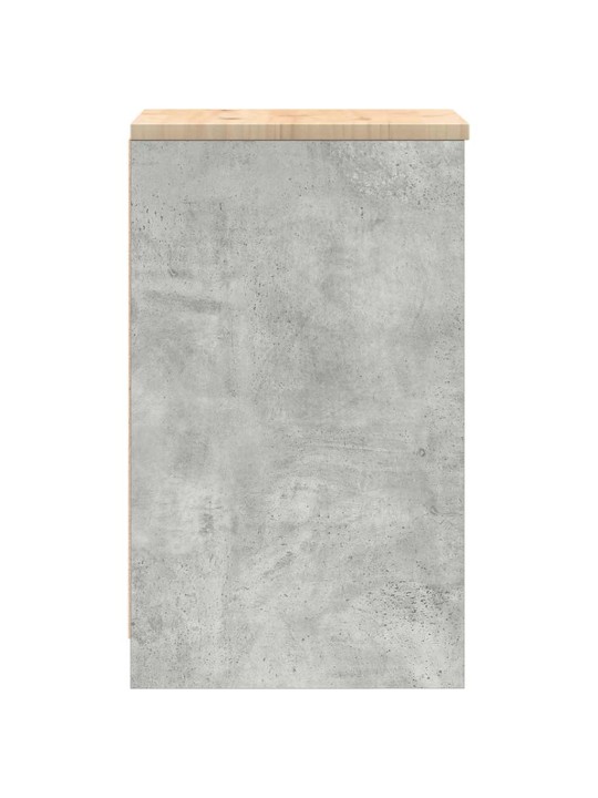 Autotallin säilytyskaappi betoni harmaa 40x51x85 cm täysi mänty