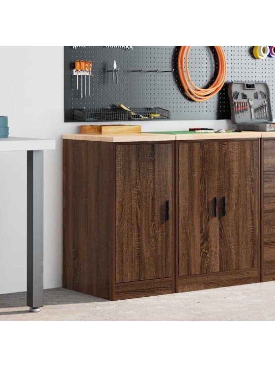 Autotallin säilytyskaappi ruskea tammi 40x51x85 cm täysi mänty