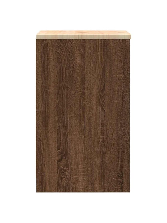 Autotallin säilytyskaappi ruskea tammi 40x51x85 cm täysi mänty