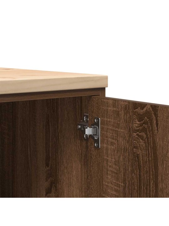Autotallin säilytyskaappi ruskea tammi 40x51x85 cm täysi mänty