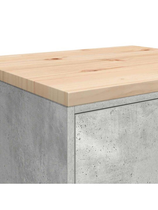 Autotallin säilytyskaappi betoni harmaa 60x51x85 cm täysi mänty