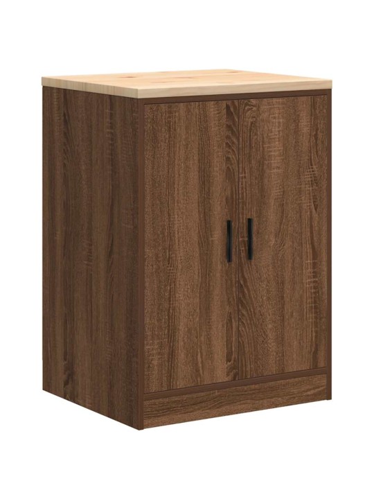 Autotallin säilytyskaappi ruskea tammi 60x51x85 cm täysi mänty