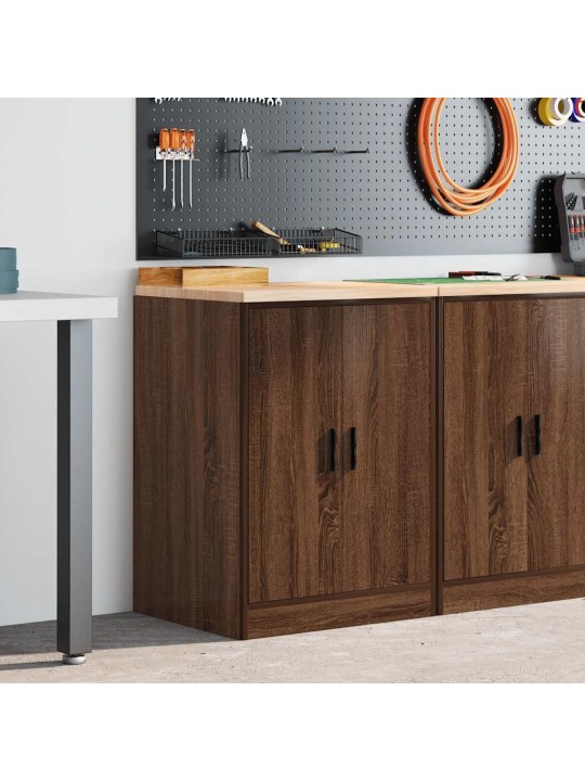 Autotallin säilytyskaappi ruskea tammi 60x51x85 cm täysi mänty