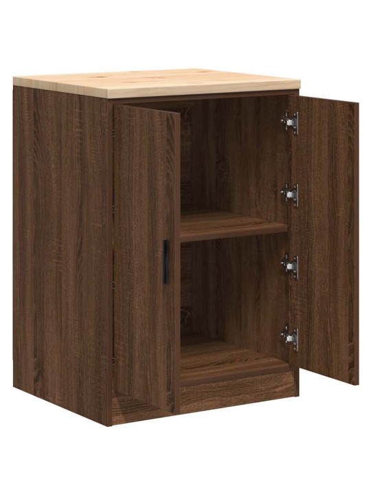 Autotallin säilytyskaappi ruskea tammi 60x51x85 cm täysi mänty