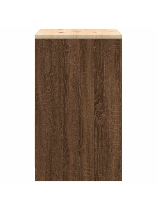 Autotallin säilytyskaappi ruskea tammi 60x51x85 cm täysi mänty