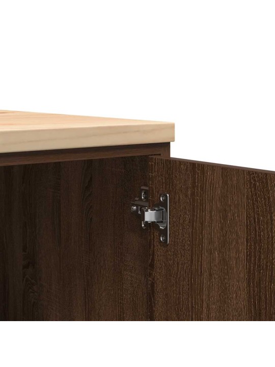 Autotallin säilytyskaappi ruskea tammi 60x51x85 cm täysi mänty