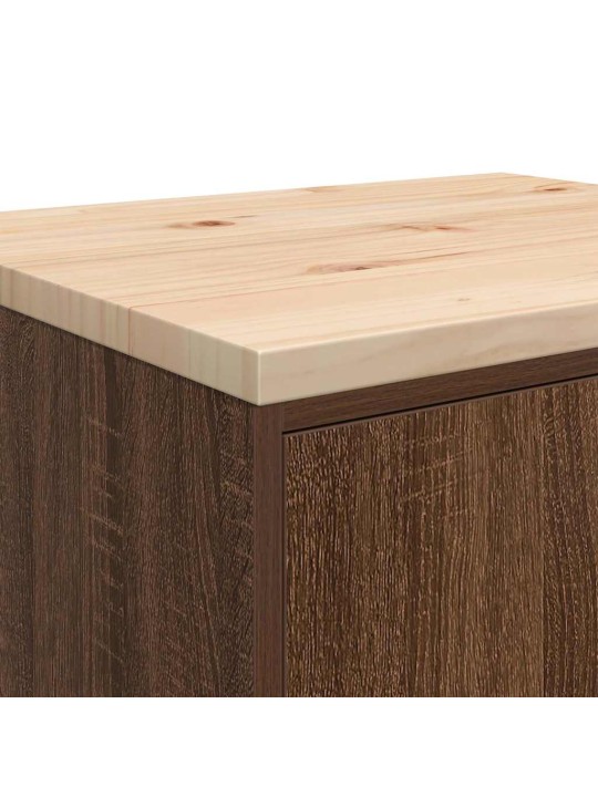Autotallin säilytyskaappi ruskea tammi 60x51x85 cm täysi mänty