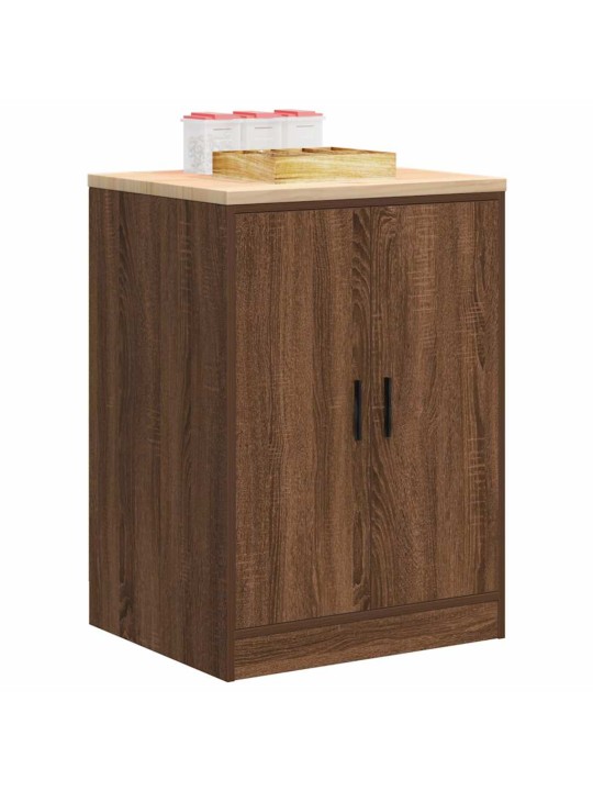 Autotallin säilytyskaappi ruskea tammi 60x51x85 cm täysi mänty