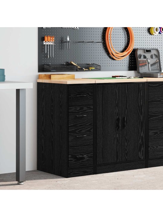 Autotallin säilytyskaappi musta 30x51x85 cm täysi mänty