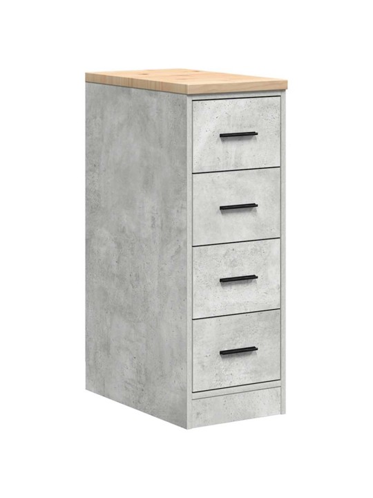 Autotallin säilytyskaappi betoni harmaa 30x51x85 cm täysi mänty