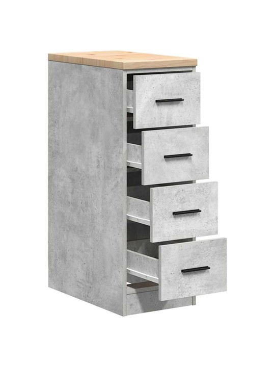 Autotallin säilytyskaappi betoni harmaa 30x51x85 cm täysi mänty