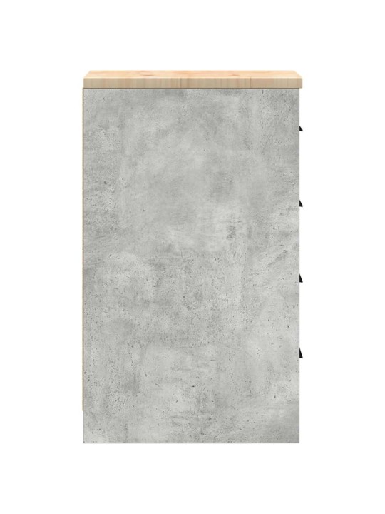 Autotallin säilytyskaappi betoni harmaa 30x51x85 cm täysi mänty