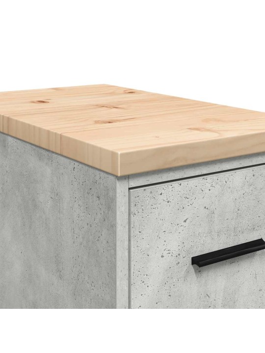 Autotallin säilytyskaappi betoni harmaa 30x51x85 cm täysi mänty