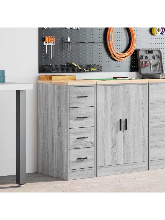 Autotallin säilytyskaappi harmaa sonoma 30x51x85 cm täysi mänty