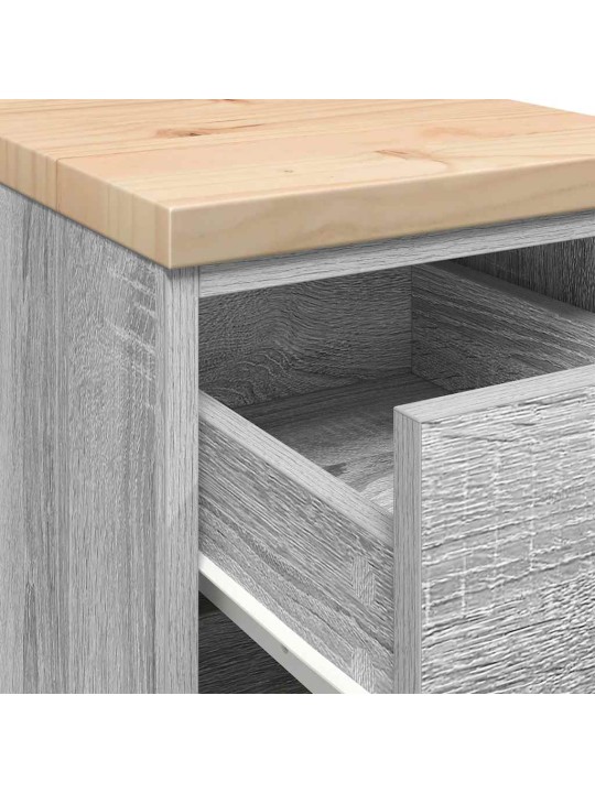Autotallin säilytyskaappi harmaa sonoma 30x51x85 cm täysi mänty