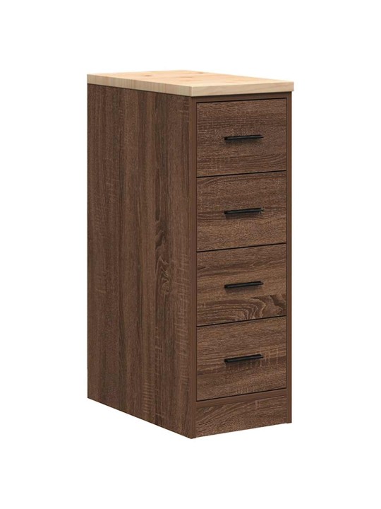 Autotallin säilytyskaappi ruskea tammi 30x51x85 cm täysi mänty