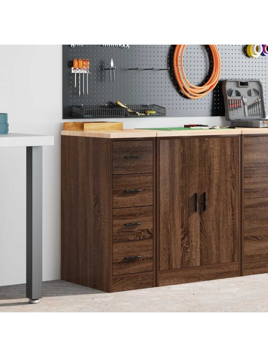 Autotallin säilytyskaappi ruskea tammi 30x51x85 cm täysi mänty