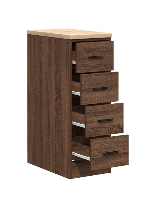 Autotallin säilytyskaappi ruskea tammi 30x51x85 cm täysi mänty