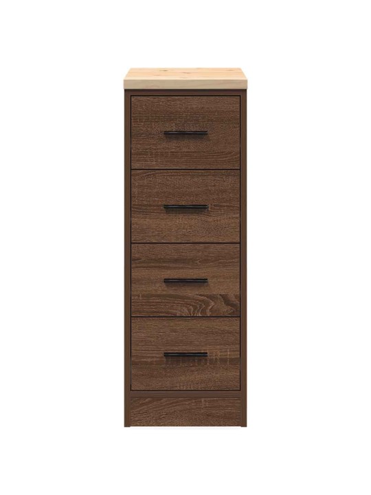 Autotallin säilytyskaappi ruskea tammi 30x51x85 cm täysi mänty