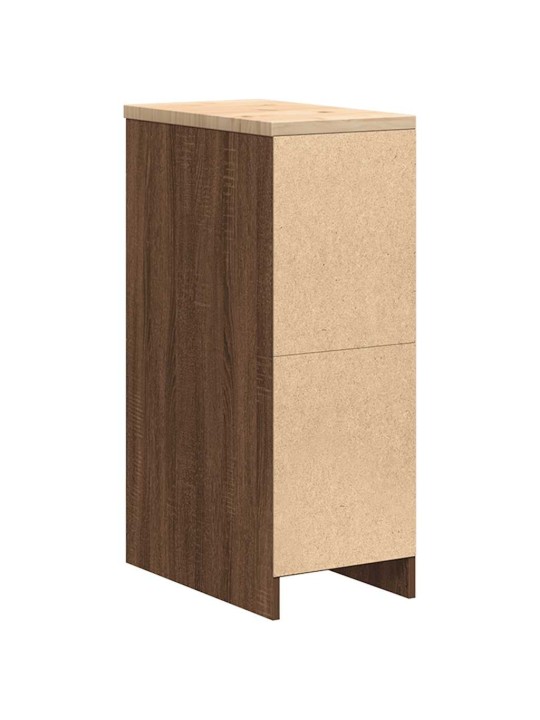 Autotallin säilytyskaappi ruskea tammi 30x51x85 cm täysi mänty