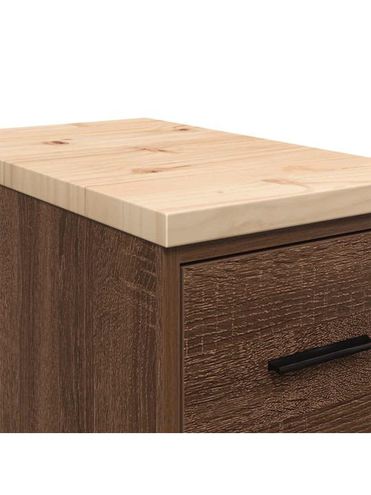 Autotallin säilytyskaappi ruskea tammi 30x51x85 cm täysi mänty